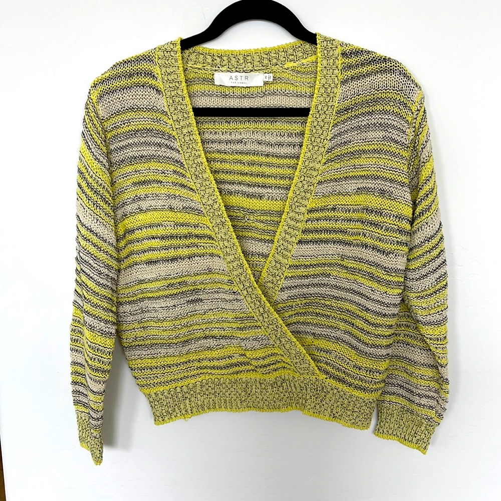 Yellow, cream and black knit sweater
